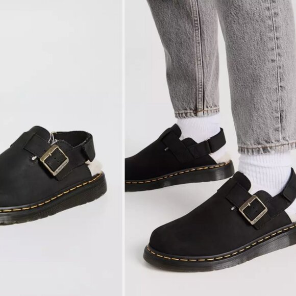 Dr. Martens Jorge II Faux Fur Lined Suede Slingback Mules MSRP$180 WARM & COMFY main image 9